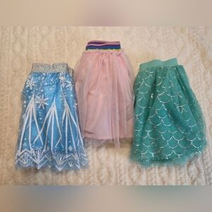 Girls Tutu Skirt Bundle 3PC Ariel Disney Frozen Pink Rainbow Size 5